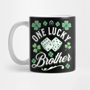 One Lucky Brother St Patricks Day Clover Dice Green Irish Mug